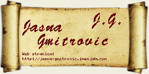 Jasna Gmitrović vizit kartica